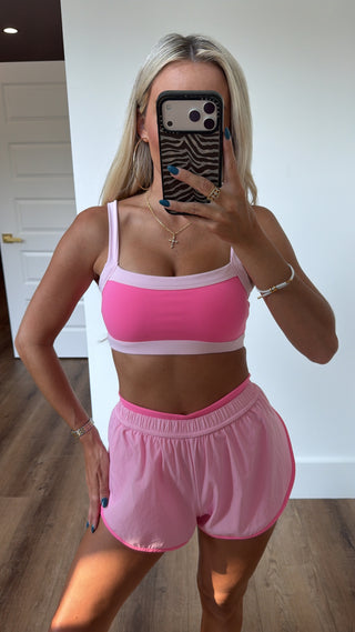 Double Layer Shorts- Pink
