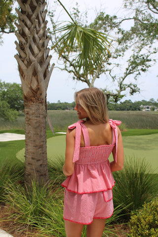 Lobster Embroidered Short Set