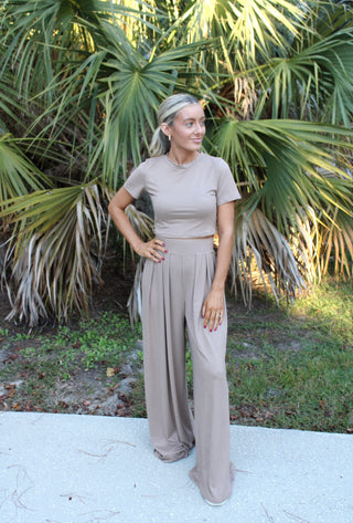 Palazzo Pants set - Toast