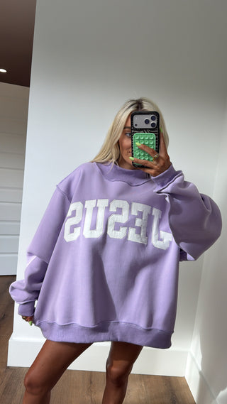 JESUS mockneck- Lavender