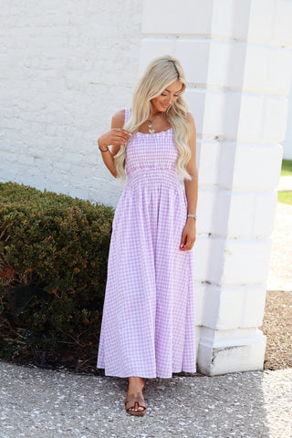 Arabelle Gingham Midi Dress
