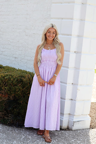 Arabelle Gingham Midi Dress