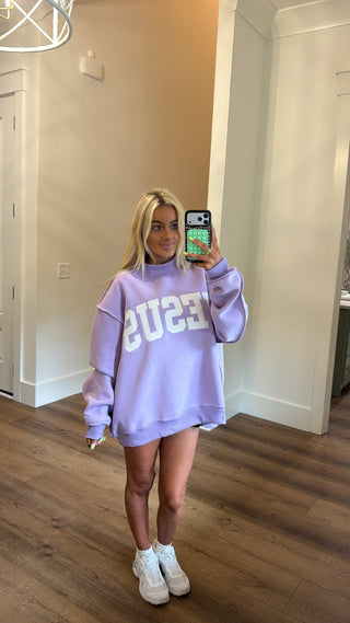 JESUS mockneck- Lavender