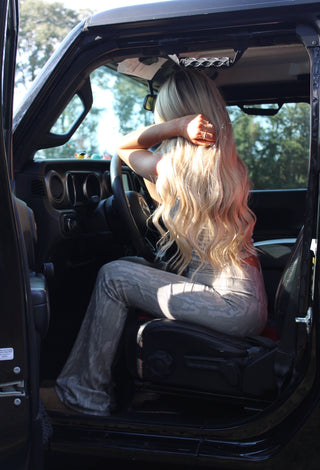 TRIBE RIBBED FLARE LEGGINGS- BOTTOMLAND