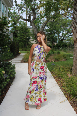 Tropical Fruit Midi Dress
