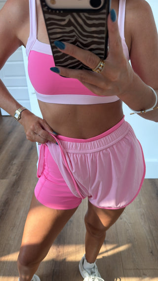 Double Layer Shorts- Pink