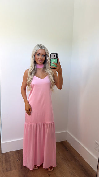Penelope Pink Neck Scar Maxi