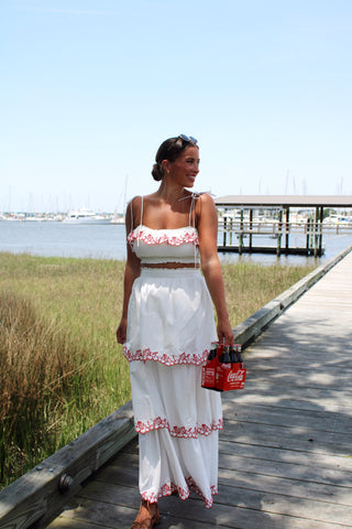 Cherry Blitz Midi Skirt Set