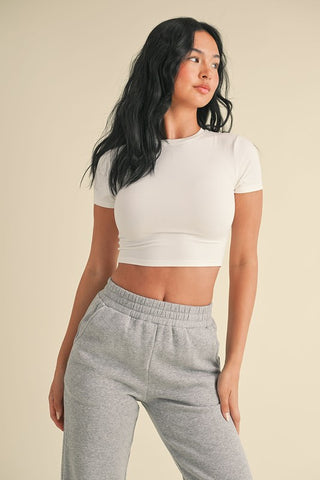 Kendall Knit Crewneck Tee- White