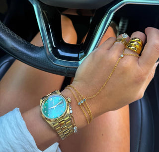 Triple diamond hand chain