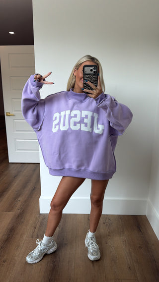 JESUS mockneck- Lavender