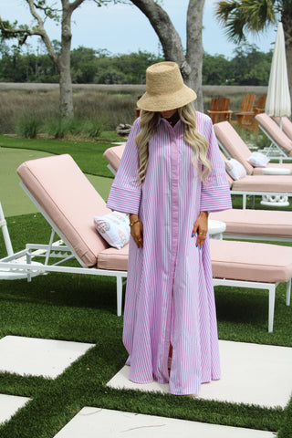 Laguna Maxi Shirt Dress- Orchid