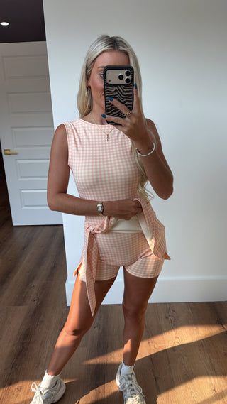 Henry Wrap Active Dress- Gingham