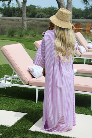 Laguna Maxi Shirt Dress- Orchid
