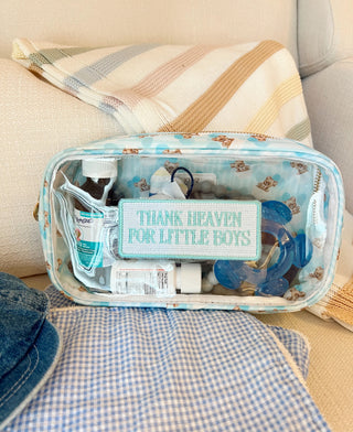 Thank Heaven- Clear Pouch- Blue