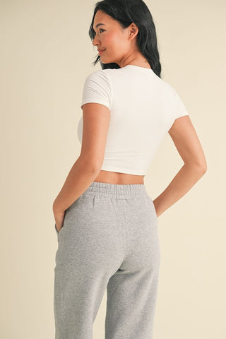 Kendall Knit Crewneck Tee- White