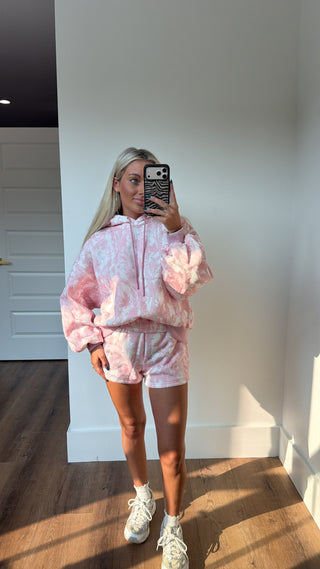 Pink Camo Shorts Set