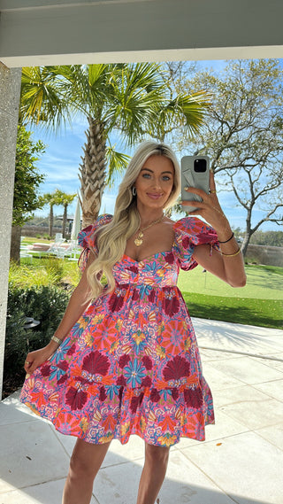 Paisley Floral Mini Dress