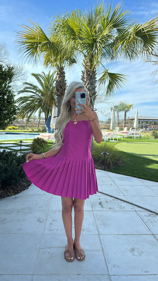 Polly Pleated Mini Dress