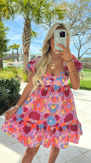 Paisley Floral Mini Dress