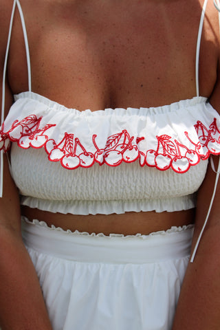 Cherry Blitz Midi Skirt Set