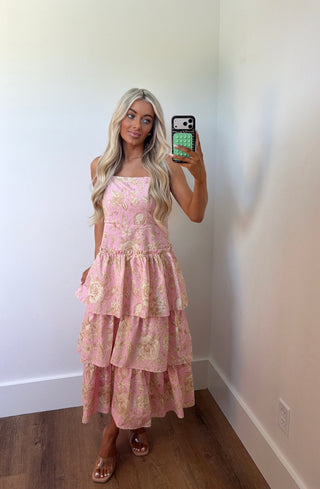 Rose Ruffle Midi