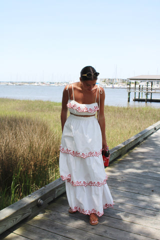 Cherry Blitz Midi Skirt Set