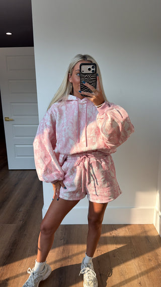 Pink Camo Shorts Set