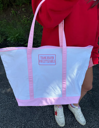 Thank Heaven- Canvas Tote- Pink