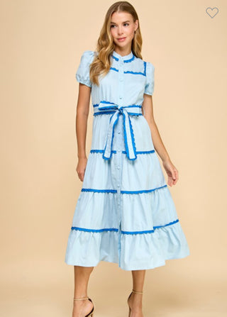 Sable Scalloped Midi Dress