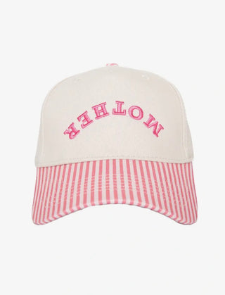 MOTHER- upside down pink stripe hat