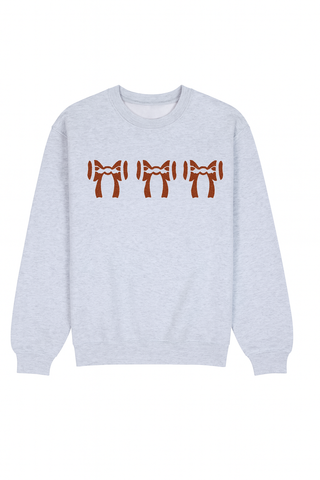 Football Bows Embroidered Crewneck