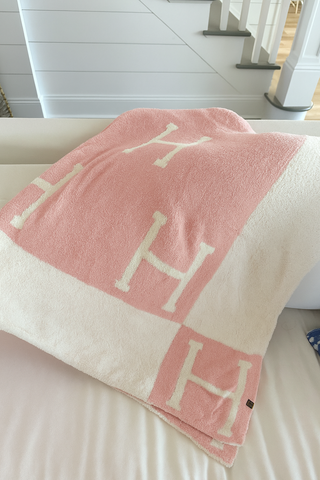 Luxury H Blanket- Baby Pink