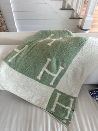 Luxury H Blanket- Sage