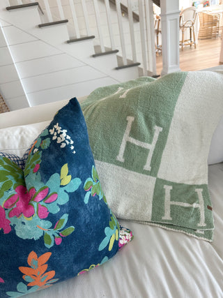 Luxury H Blanket- Sage