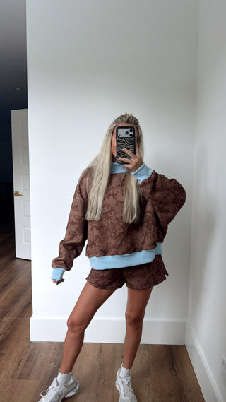 Wildwood Camo Mockneck- Brown/Blue