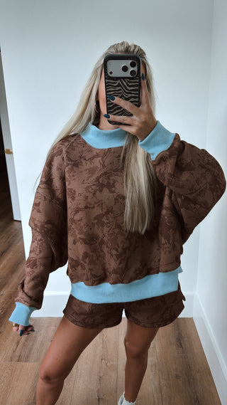 Wildwood Camo Mockneck- Brown/Blue