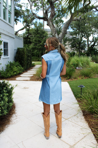 Dean mini dress- Denim