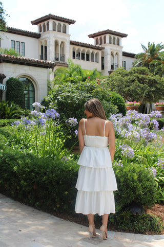 Meredith Midi Dress-White