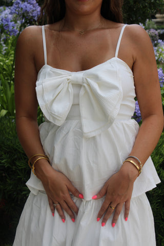 Meredith Midi Dress-White