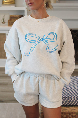 Bow Embroidered Sweat Set